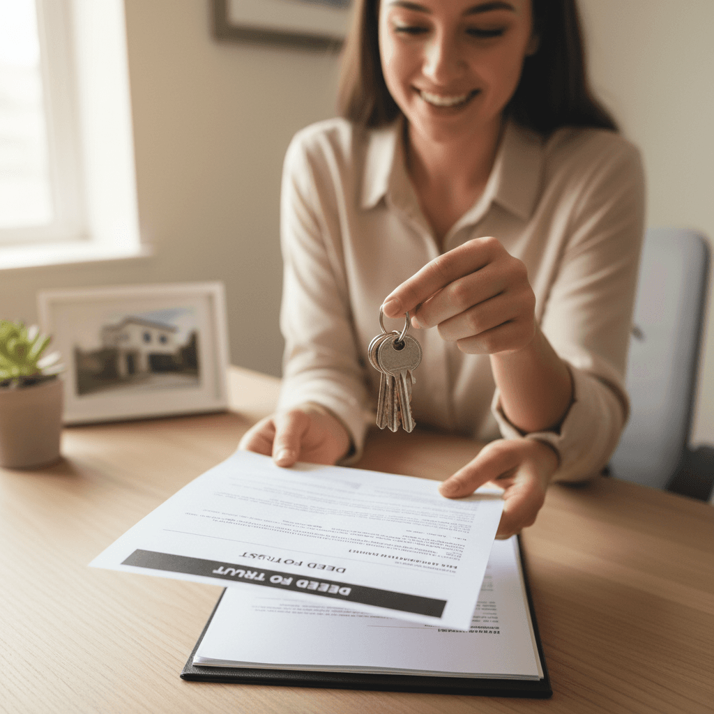 Florida property document with pen by a sunlit window